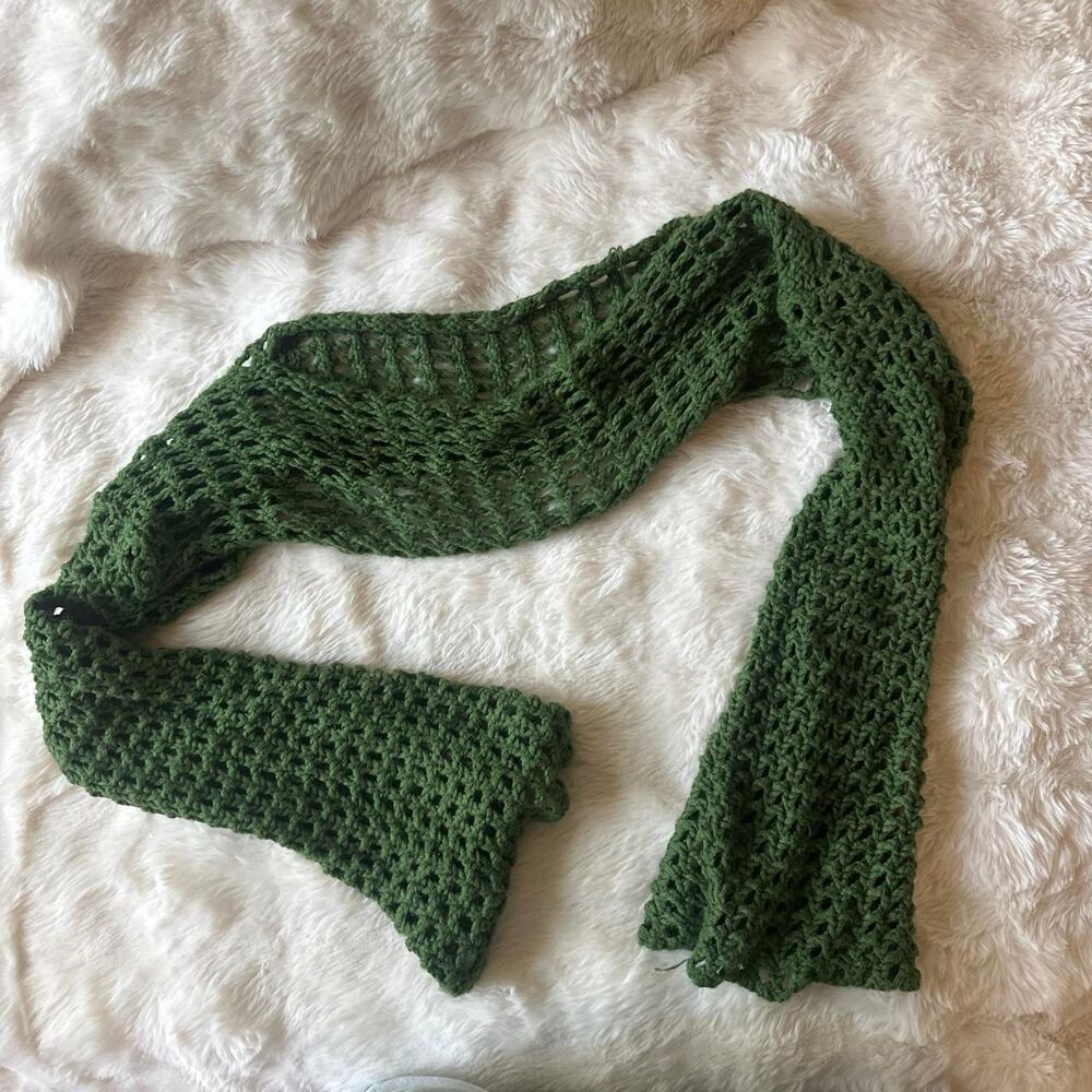Women's Green Shawl Crop